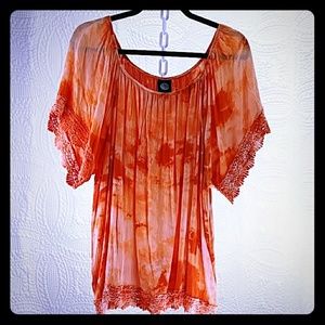 Bobeau Tie Dye Gypsy Top